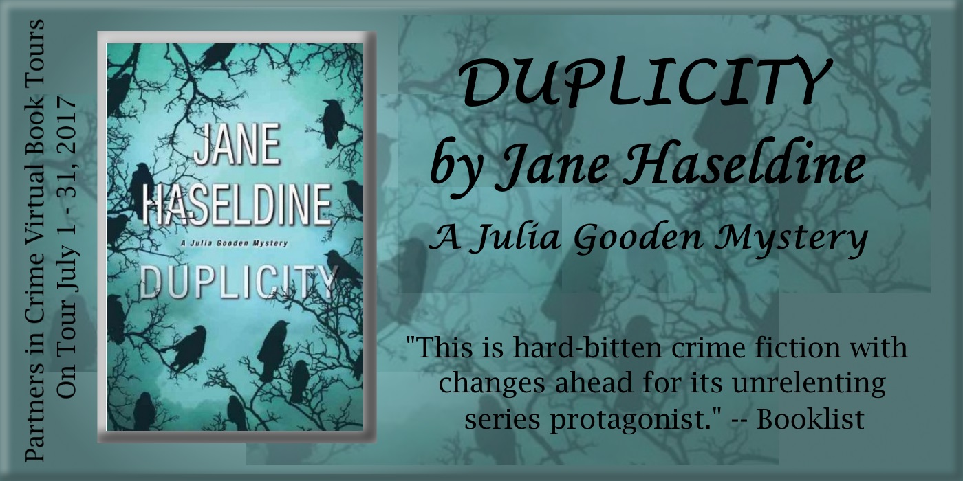 Duplicity by Jane Haseldine | Partners in Crime Virtual Book Tour Banner